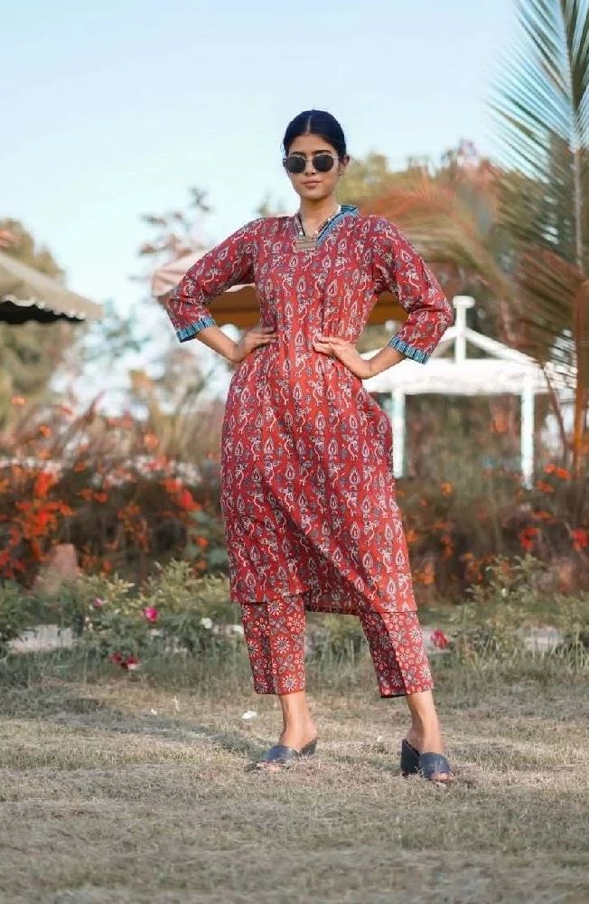 Ajrakh Hand Block-Print Cotton Red Cigarette Pant-1.webp
